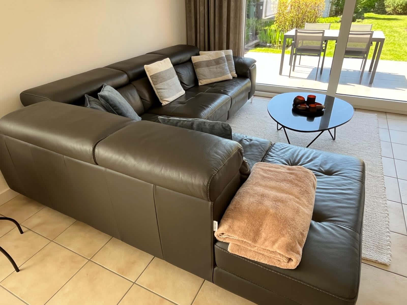 Leder hoeksalon met relax, Huis en Inrichting, Ophalen