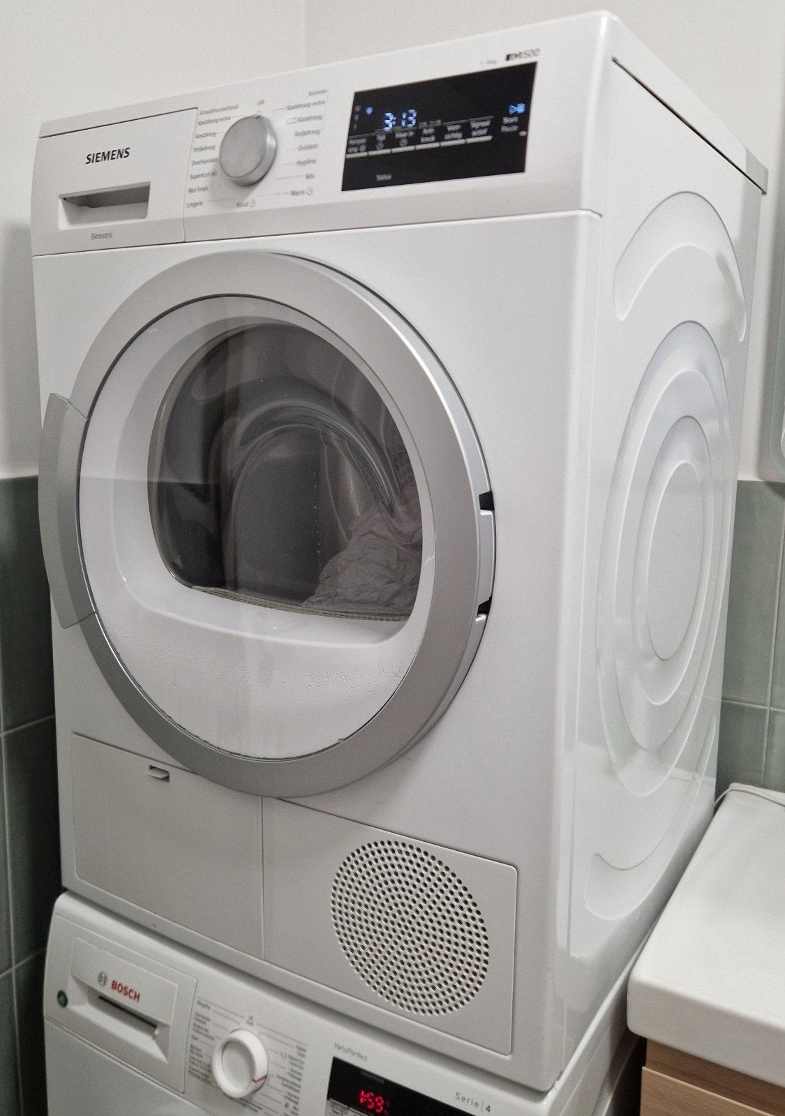 Siemens iSensoric IQ500 Wasdroger, Ophalen, 6 tot 8 kg, Gebruikt, Minder dan 85 cm