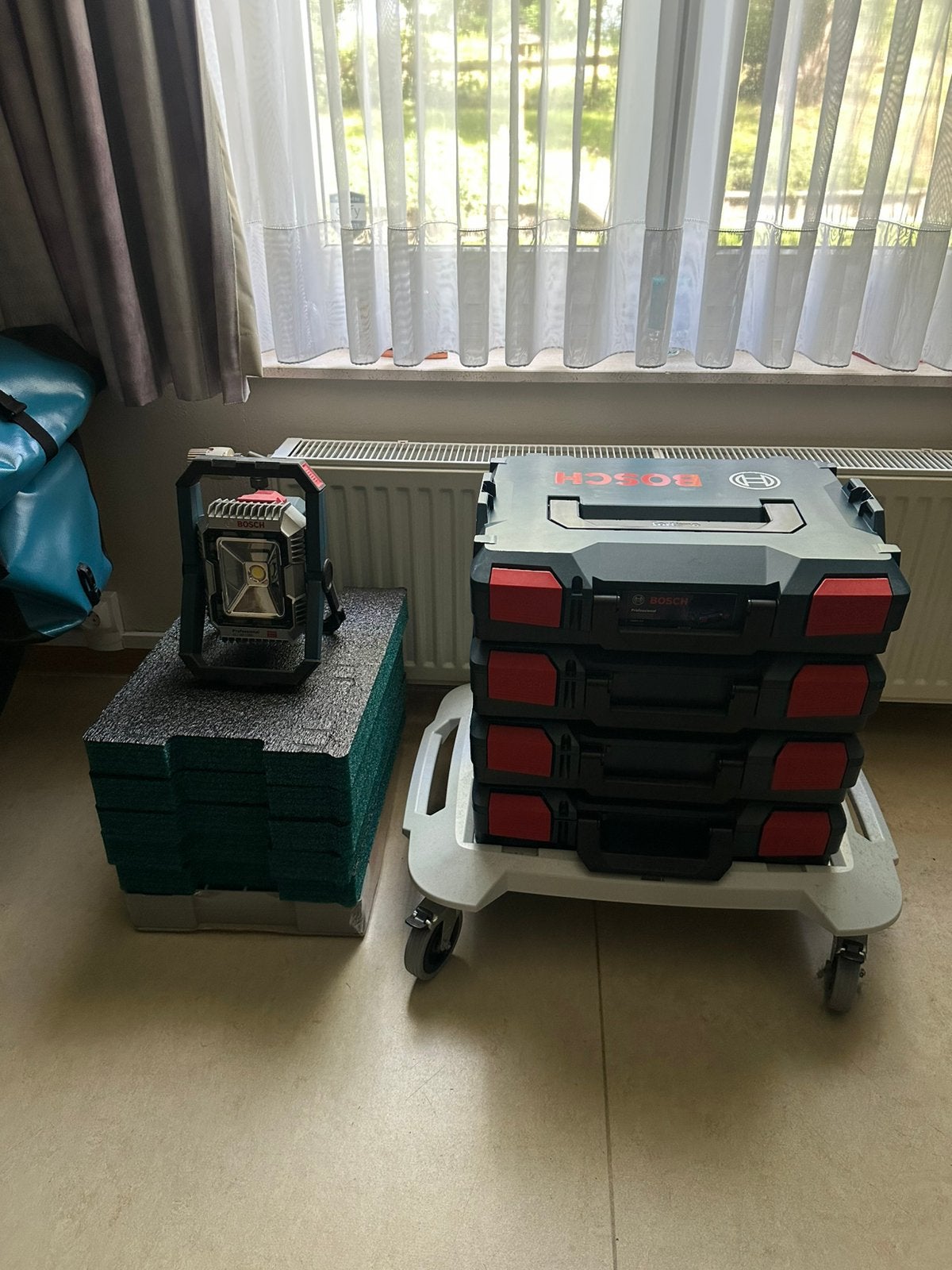4 Bosch pressional Sortimo boxen met rol onderstel, Ophalen, Nieuw