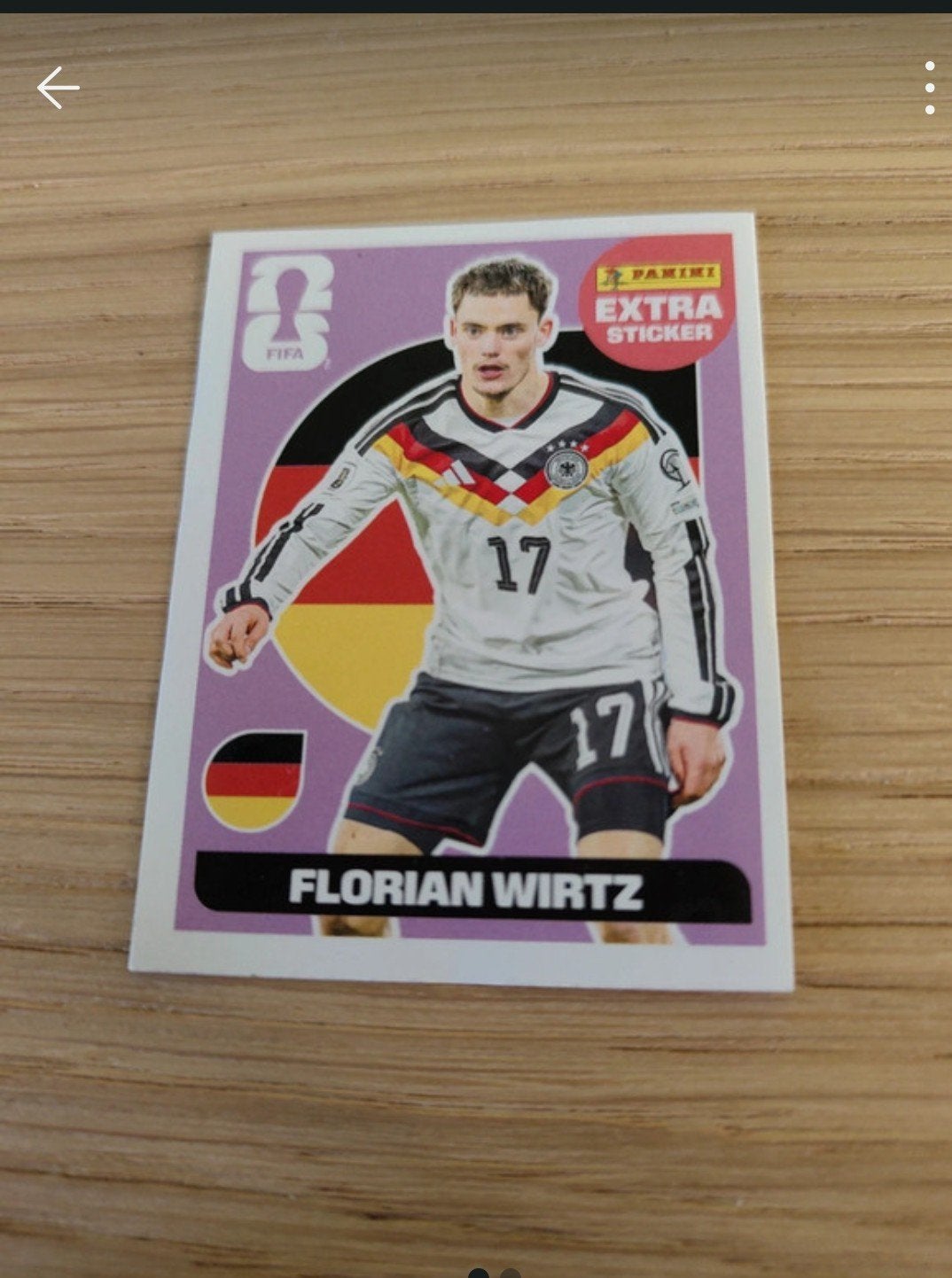 Panini extra sticker Florian Wirtz paars, Verzamelen, Stickers, Ophalen, Nieuw, Sport