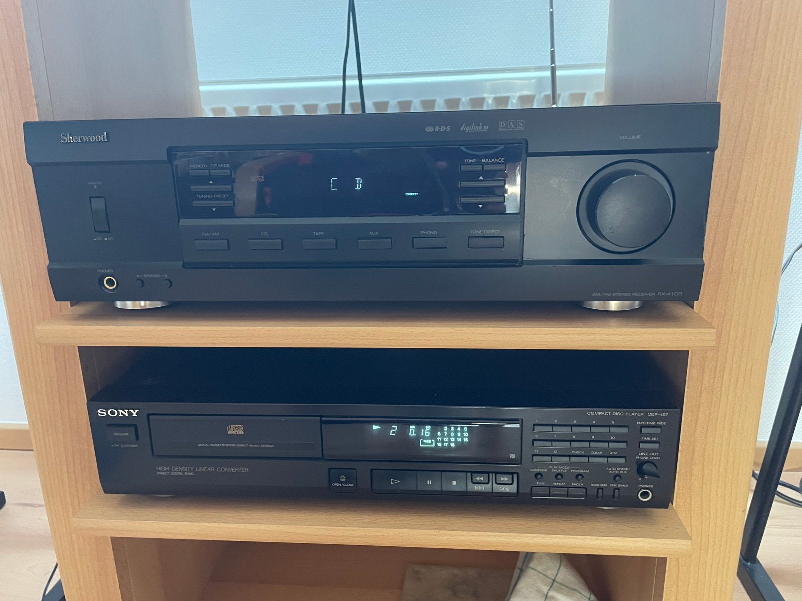Sherwood Ampli Tuner  RX 4109 2*100 watts @8 ohms, TV, Hi-fi & Vidéo, Enlèvement, Utilisé