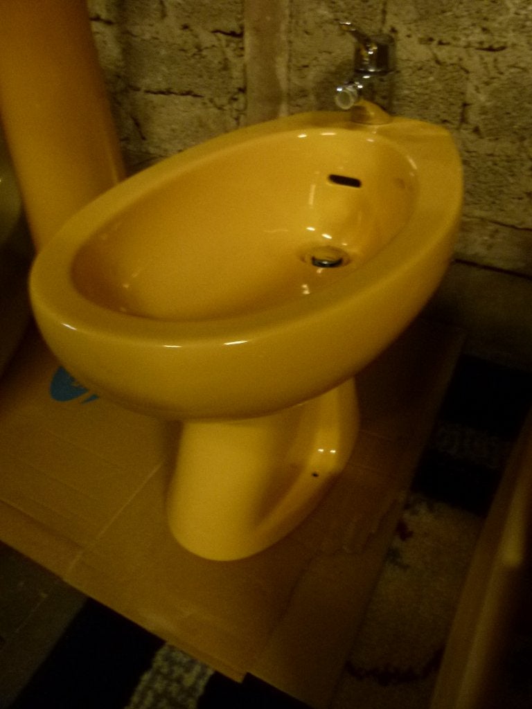 vintage bidet curry-geel 1974, Collections, Enlèvement, Maison et Meubles