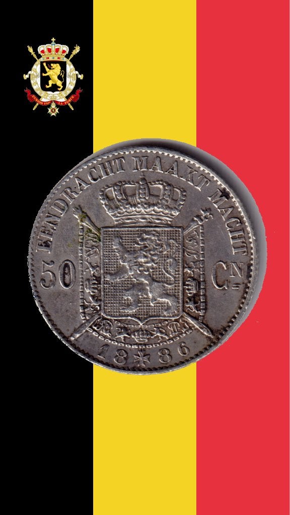 50 cent 1886 VL - Leopold II (kwaliteit!), Verzenden, Zilver, Losse munt, Zilver