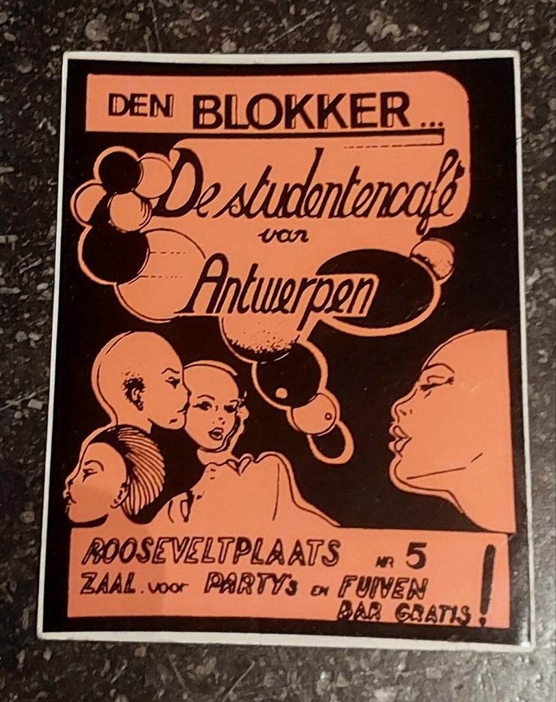 Sticker Café Antwerpen Den Blokker, Ophalen of Verzenden