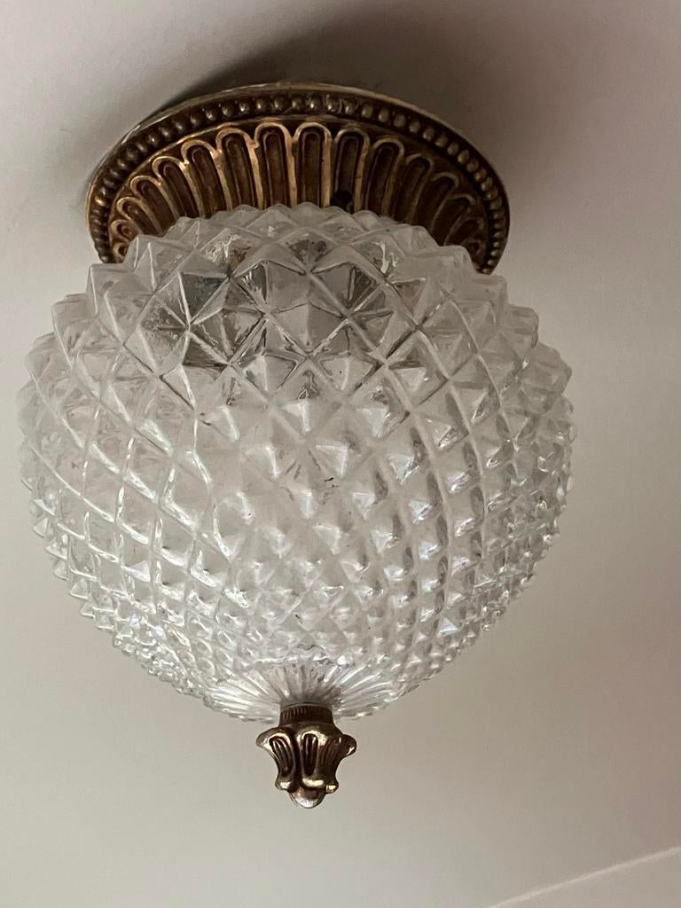 De Klassieke Kristallen ananas Plafonnière, Enlèvement, Comme neuf, Verre