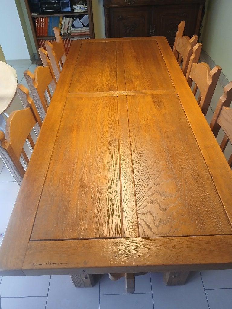 eiken tafel met 6 stoelen, Antiek en Kunst, Antiek | Meubels | Stoelen en Sofa's, Ophalen
