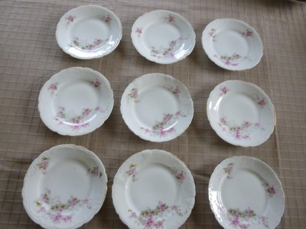 9 oude dessertbordjes, Antiek en Kunst, Ophalen of Verzenden