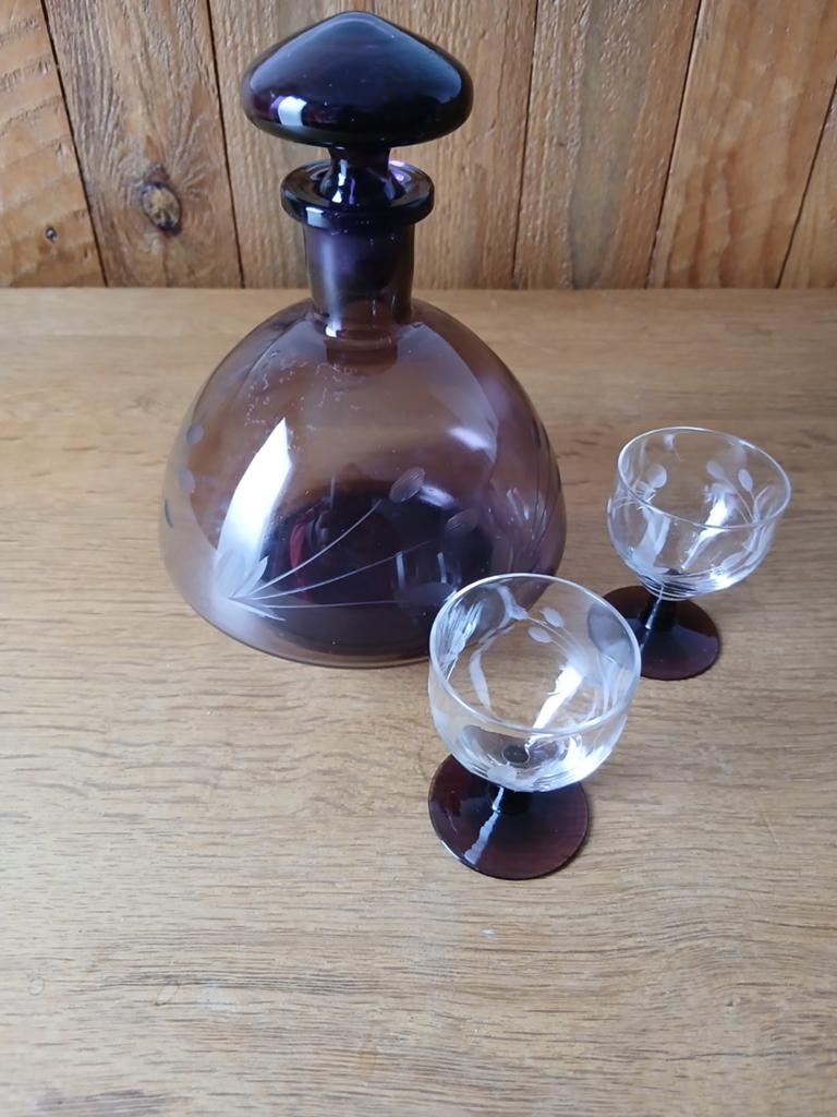 Art deco likeurset met 2 borreltjes, Antiek en Kunst, Ophalen