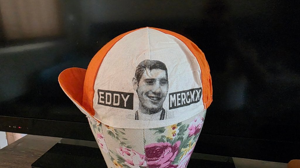 Casquette de cycliste Eddy Merckx du début des années 70., Enlèvement ou Envoi, Utilisé, Autres types