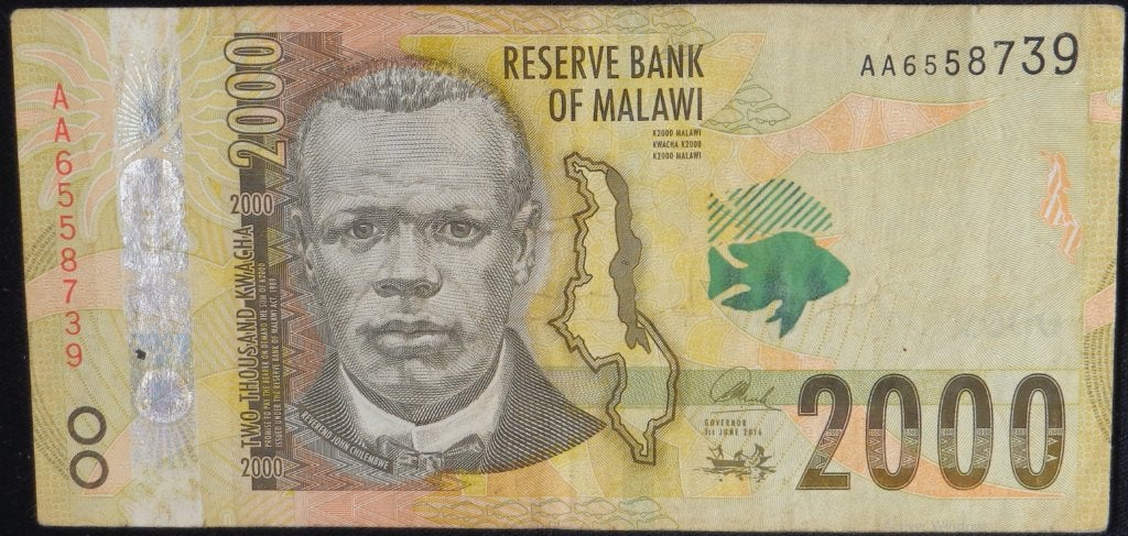 Billet voor Malawi - 2000 Kwatchas - 01-06-2016, Ophalen, Papier