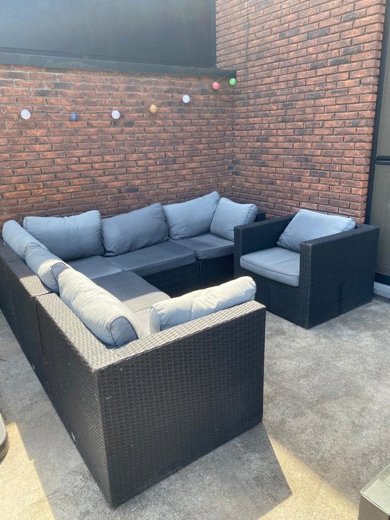 Lounge te koop, Tuin en Terras, Tuinsets en Loungesets, Ophalen, Kunststof, Gebruikt, 6 zitplaatsen