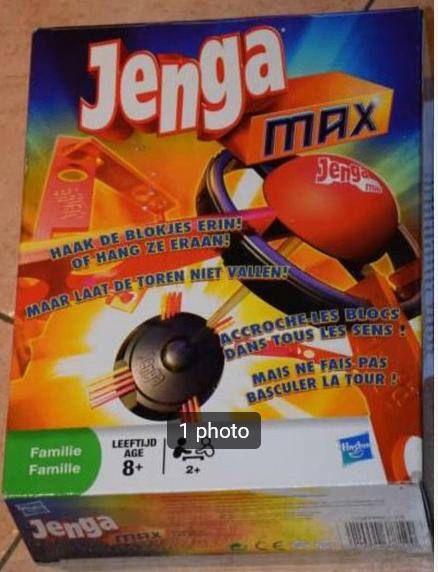 Jeu Jenga Max (Hasbro), Trois ou quatre joueurs, Enlèvement ou Envoi, Comme neuf, Hasbro