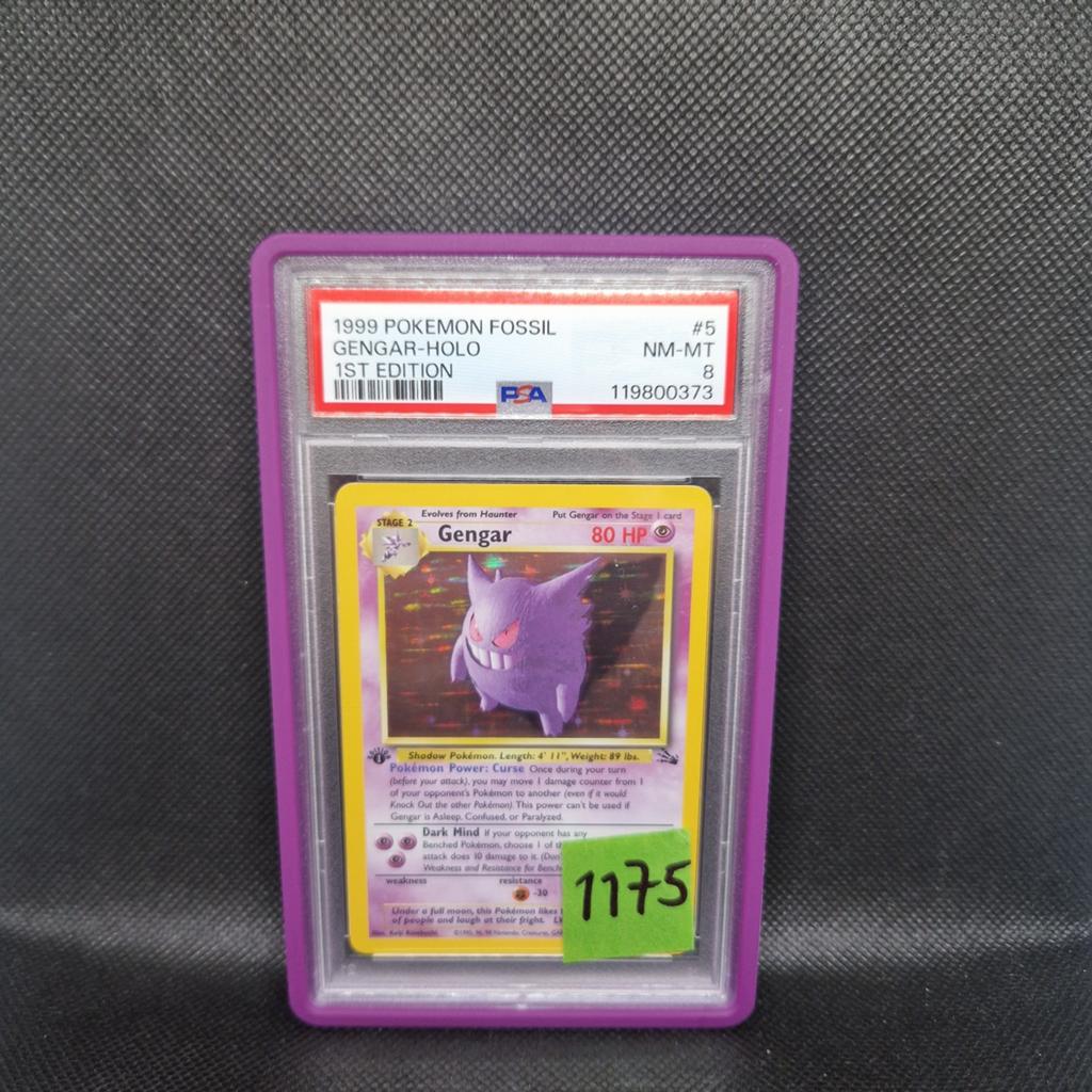 Gengar Holo 1st Edition Fossil PSA 8, Hobby en Vrije tijd, Verzamelkaartspellen | Pokémon, Ophalen of Verzenden