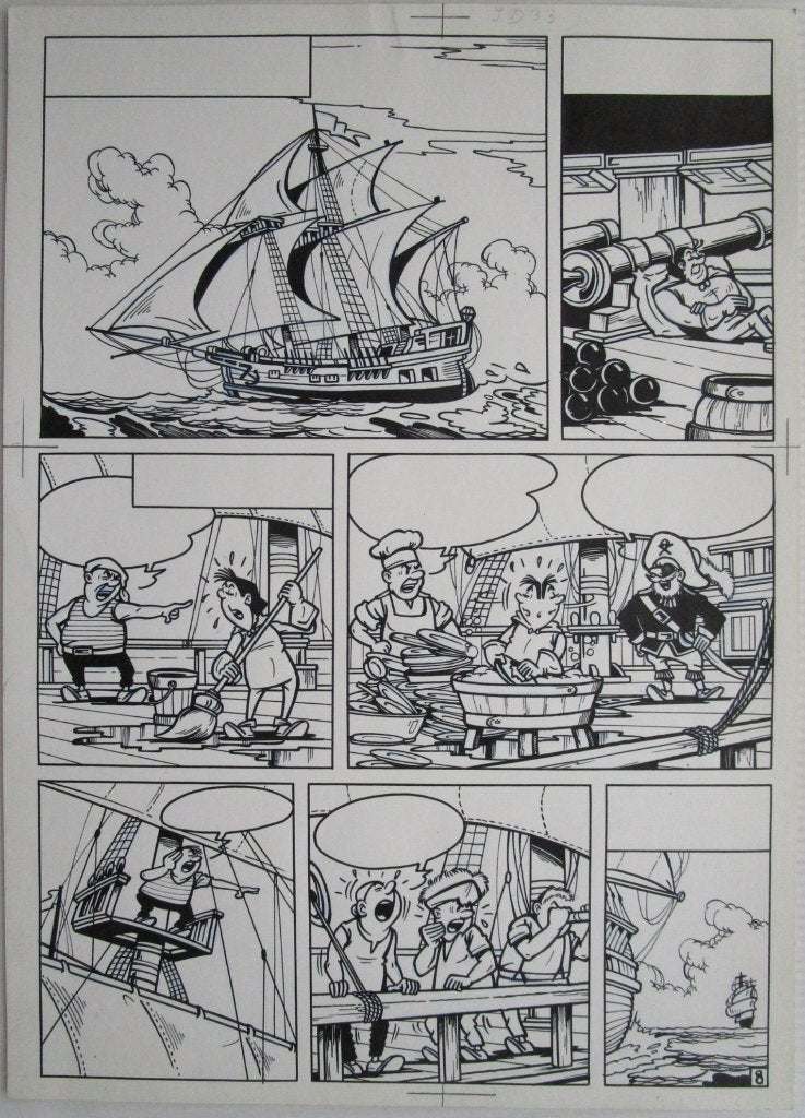 Planche à dessin originale - Studio Vandersteen - Jerom -, Enlèvement ou Envoi