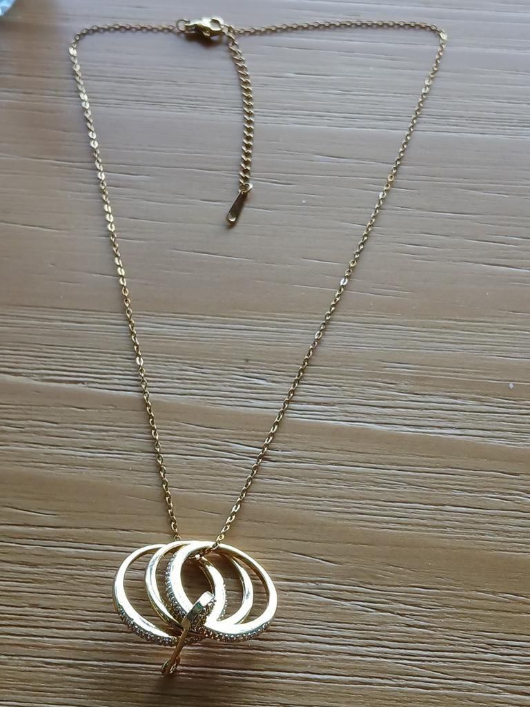 Collier bague triple plaqué or, Or, Or