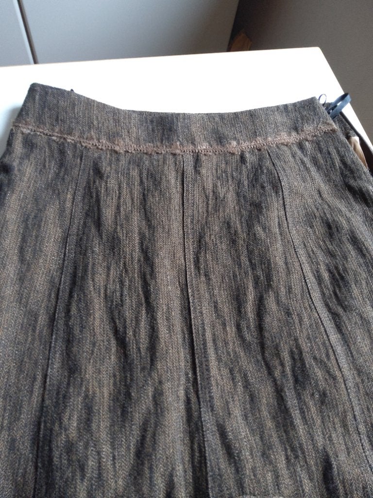 Jupe brune ”Bianca” doublée T.38, Kleding | Dames, Ophalen, Zo goed als nieuw, Bruin, Onder de knie