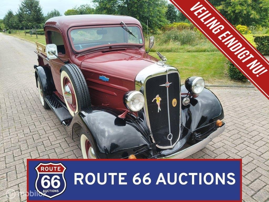 Chevrolet Model FB Half-Ton Pickup | 1936 | Route 66 Auction, Auto's, Chevrolet, Zwart, Bedrijf, Handgeschakeld