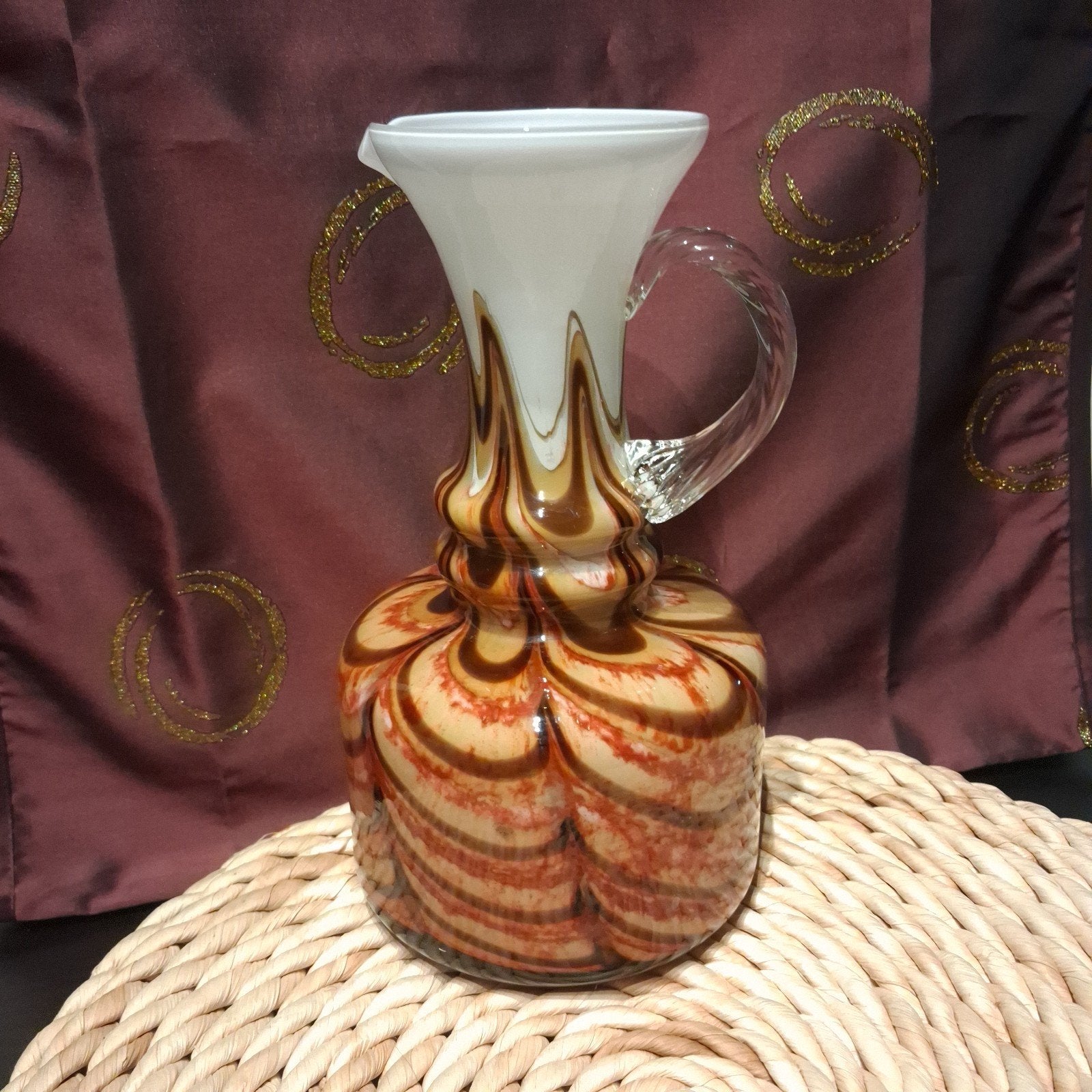 Vintage Carlo Moretti Vaas (23 cm)  Murano Opaalglas, Ophalen of Verzenden