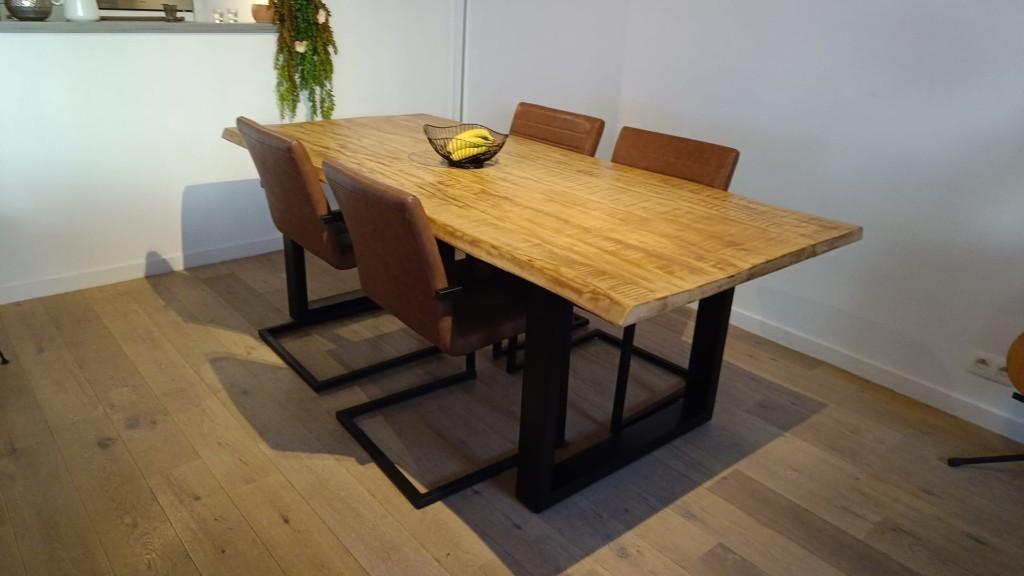 boomstam tafel, Ophalen, Eikenhout, 200 cm of meer, 50 tot 100 cm