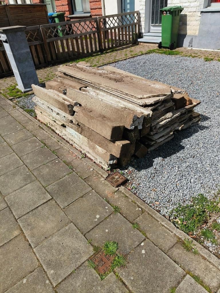 Betonplaten en palen, Doe-het-zelf en Bouw, Ophalen