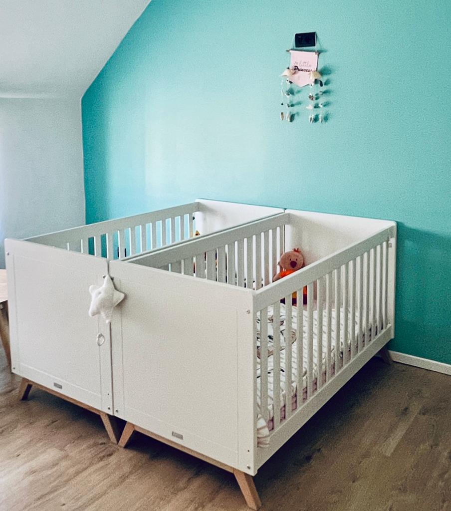 Babybed bopita fenna 70x140, Ophalen, 70 tot 85 cm, Zo goed als nieuw, Lattenbodem