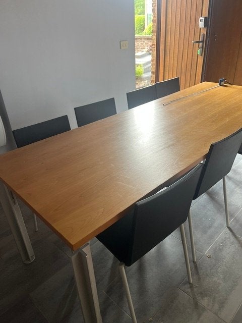bureautafel en stoelen, Ophalen, Demontabel, Gebruikt