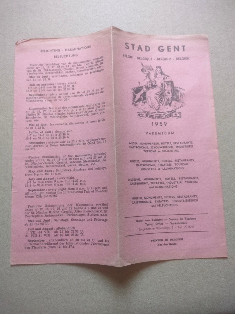 Stad Gent 1959 Hou Ende Trou gids Van den Hende, 20e eeuw of later, Ophalen of Verzenden, Zo goed als nieuw, Stad Gent
