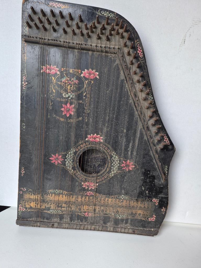 Antieke mandoline harp - citer uit ca 1890, Muziek en Instrumenten, Ophalen of Verzenden, Gebruikt