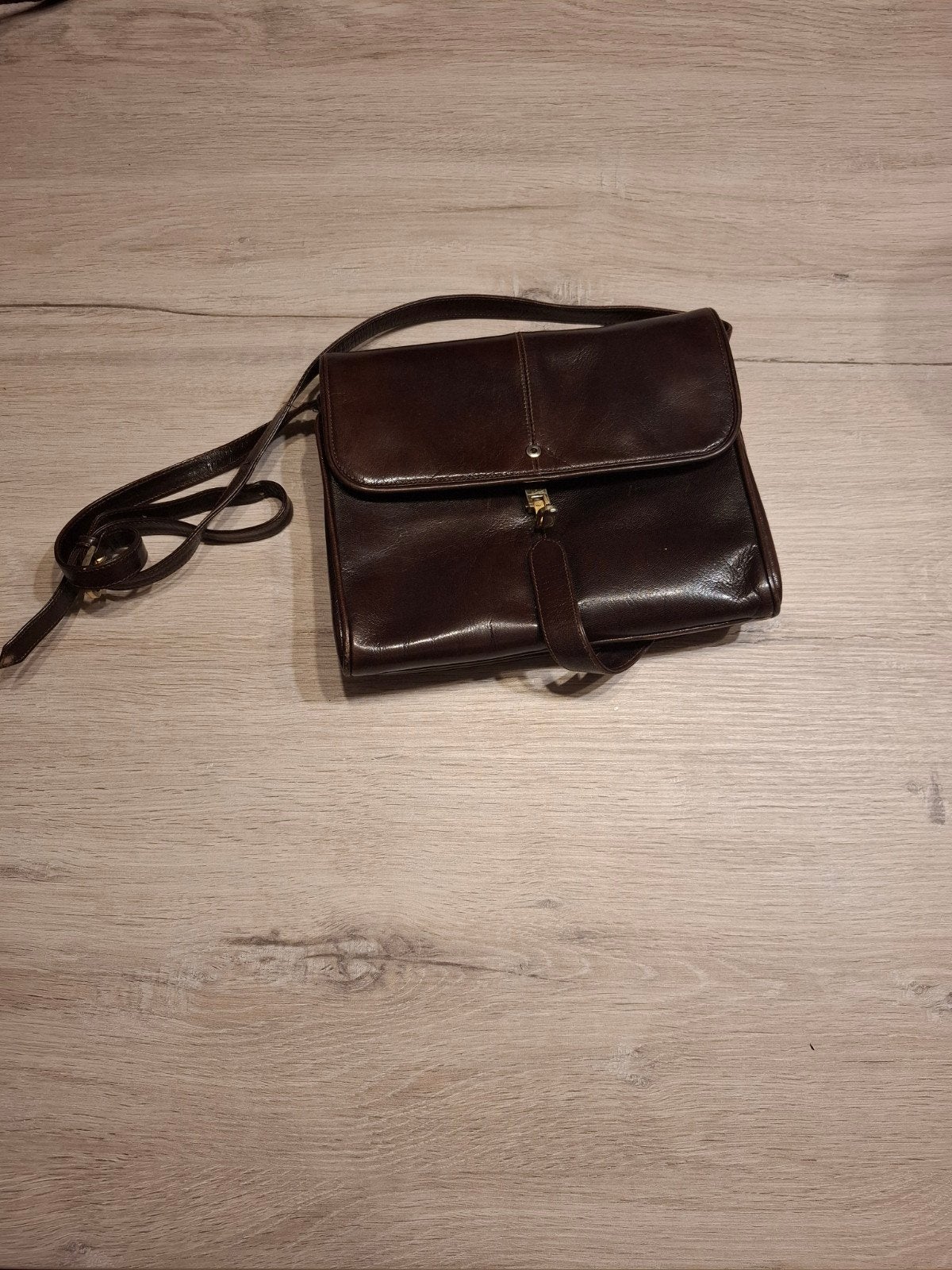 Vintage handtas, Ophalen, Zo goed als nieuw, Bruin, Leder