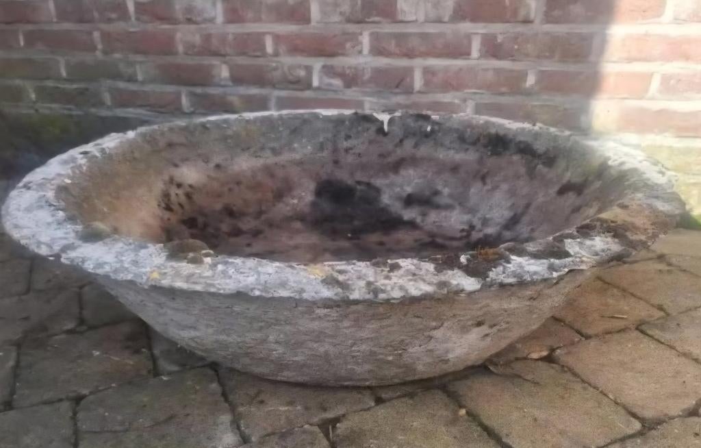 Grote ronde Bloembak in beton, Tuin en Terras, Ophalen, Gebruikt, Minder dan 30 cm, Rond