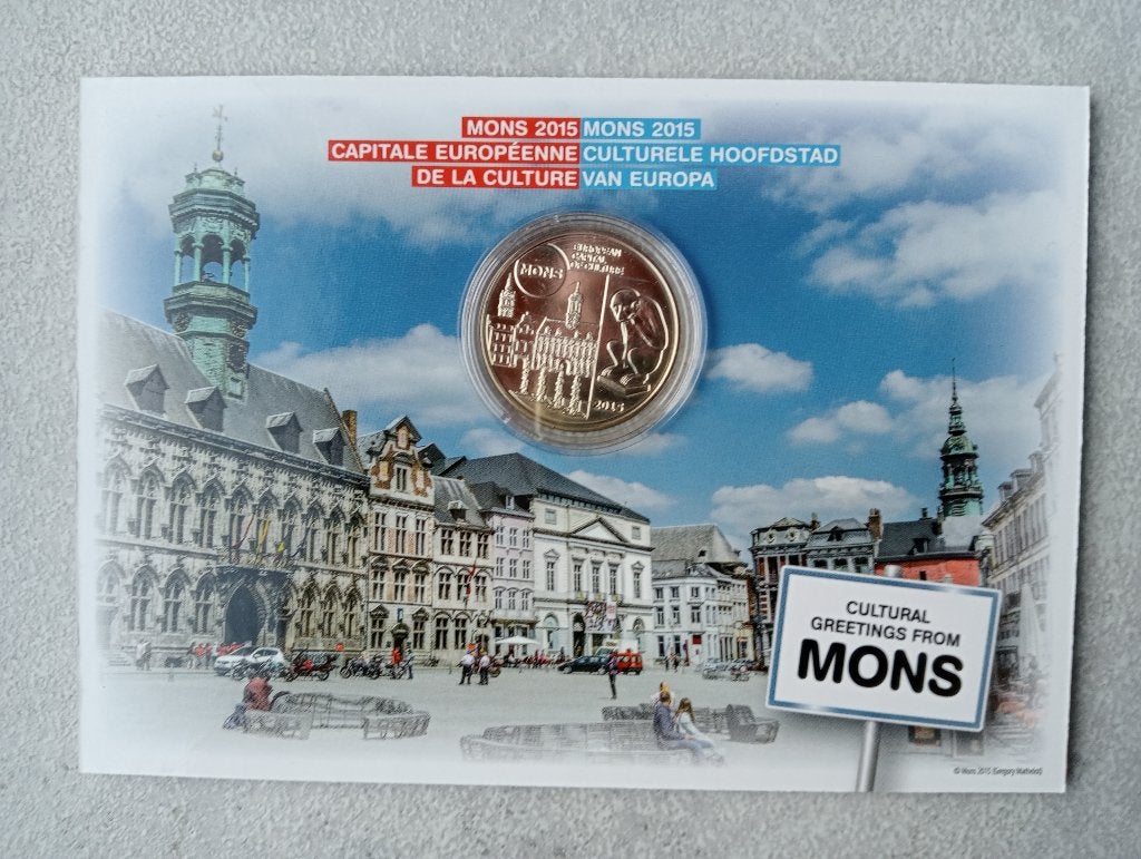 Pièce "Mons 2015 Capitale européenne de la Culture", Enlèvement ou Envoi, Belgique, 5 euros, Monnaie en vrac
