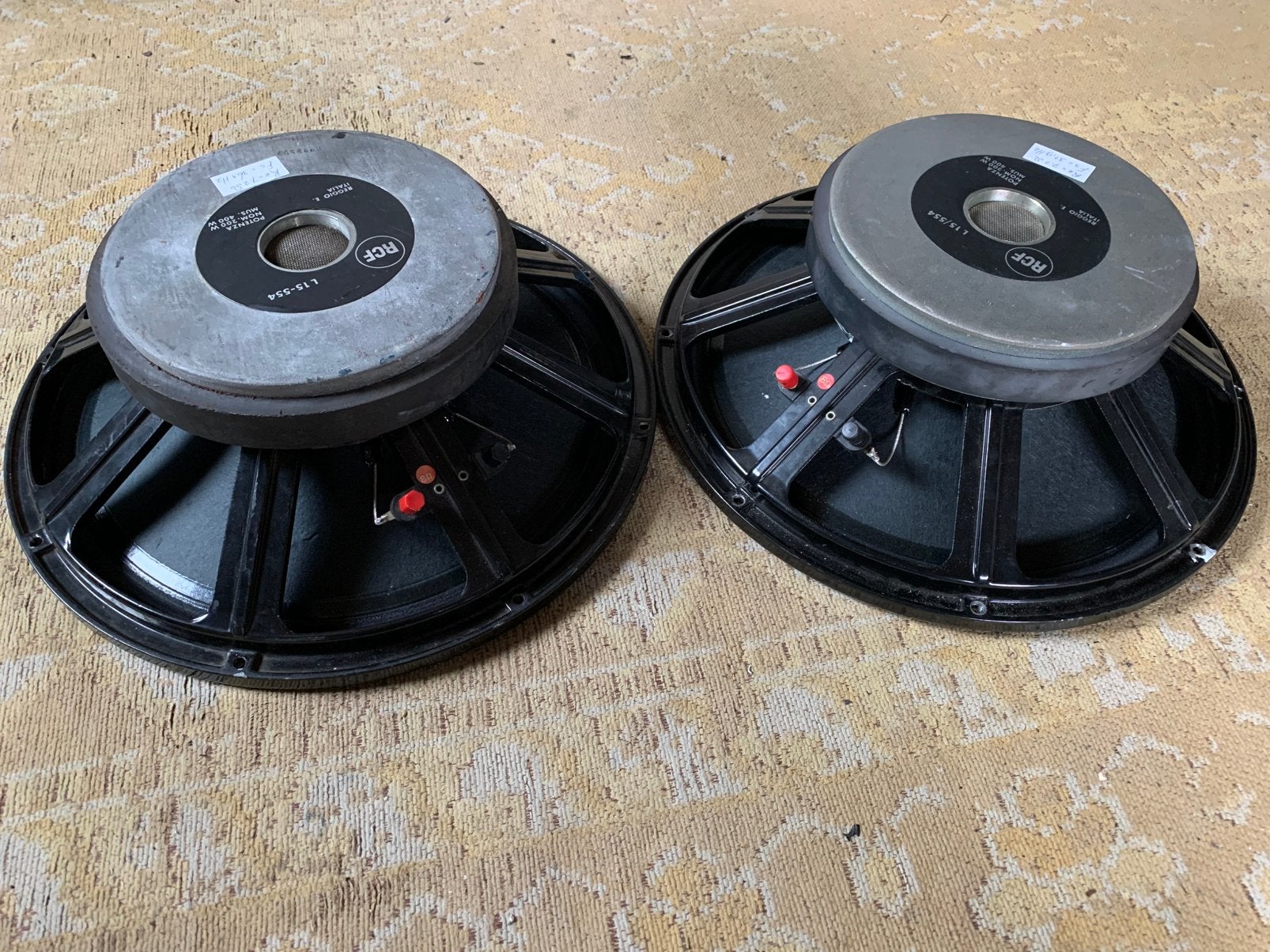 Net paar RCF L15-554. 15” laagdrivers (Woofers), Ophalen of Verzenden, Zo goed als nieuw, 150 watt of meer, Subwoofer