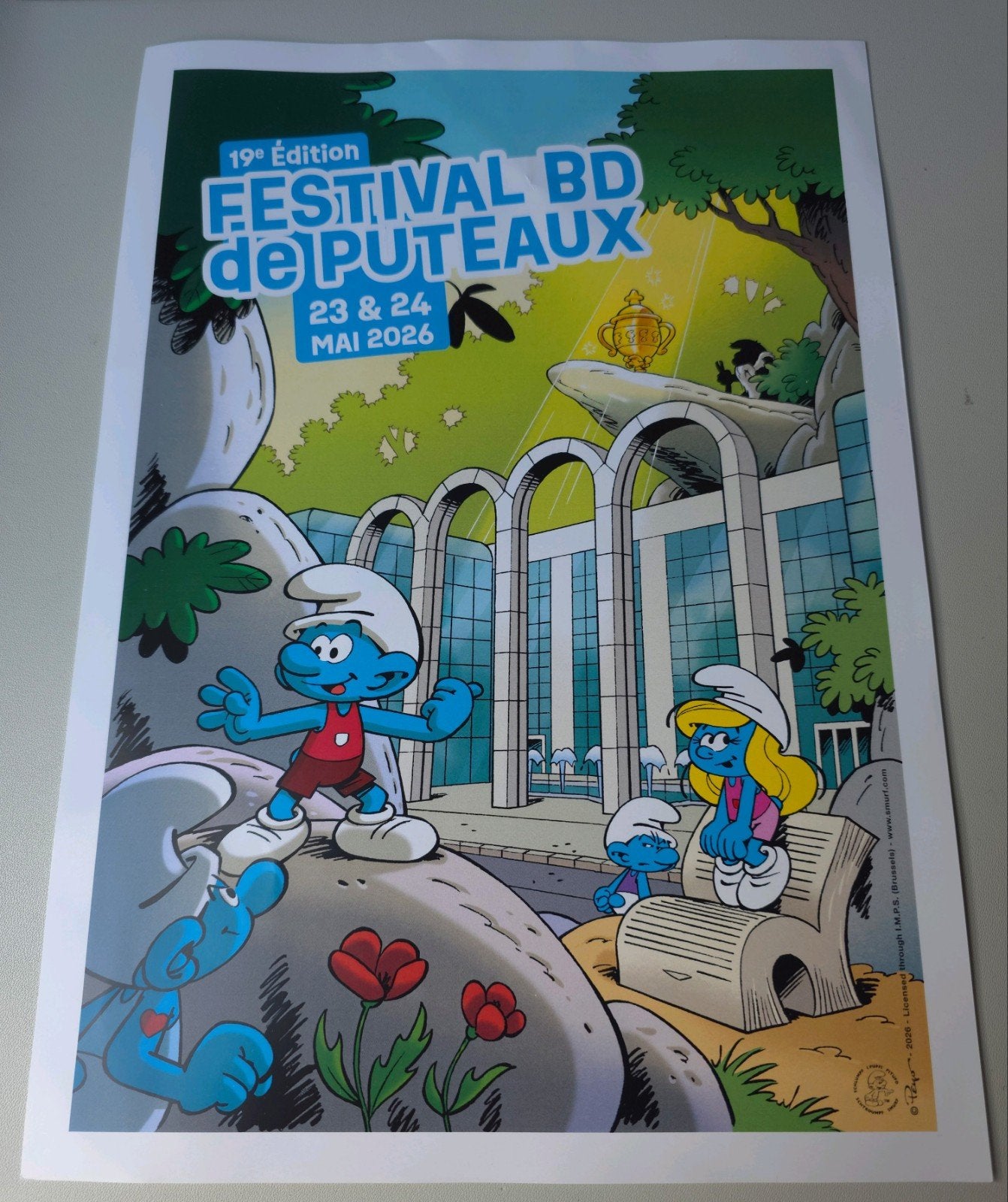 Ex-libris Festival BD Schtroumpf, Verzamelen, Verzenden, Zo goed als nieuw, Verschillende Smurfen, Stripboek