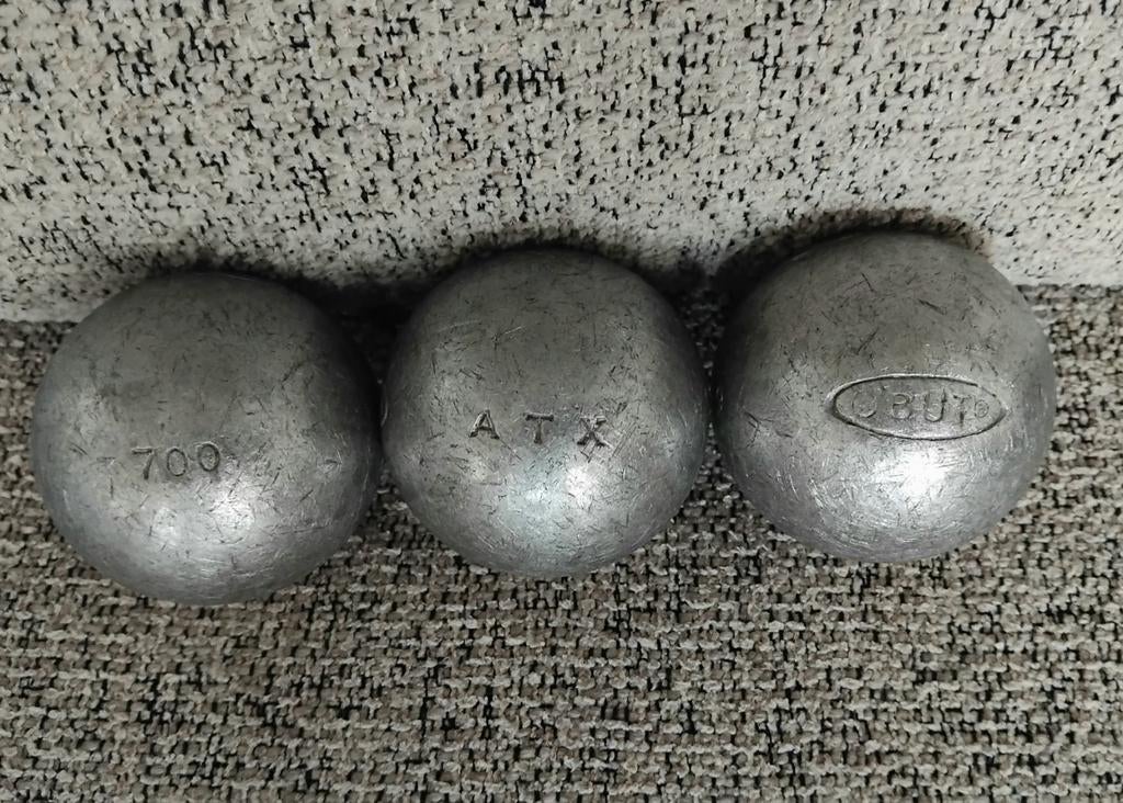 3 Boules de pétanque Obut inox ATX 75/700, Enlèvement