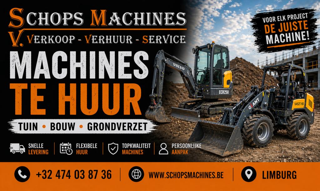 Graafmachine 800kg tot 2700 kg TE HUUR / HUREN, Zakelijke goederen, Machines en Bouw | Kranen en Graafmachines, Ophalen, Graafmachine