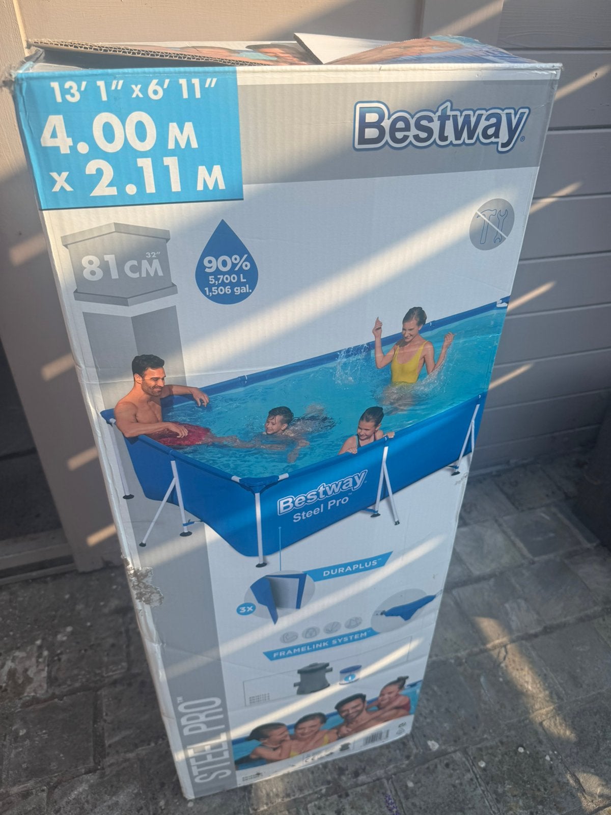 Opzet Zwembad 4,00mx2,11m met tal van benodigdheden, Tuin en Terras, Ophalen, Zo goed als nieuw, Verwarming