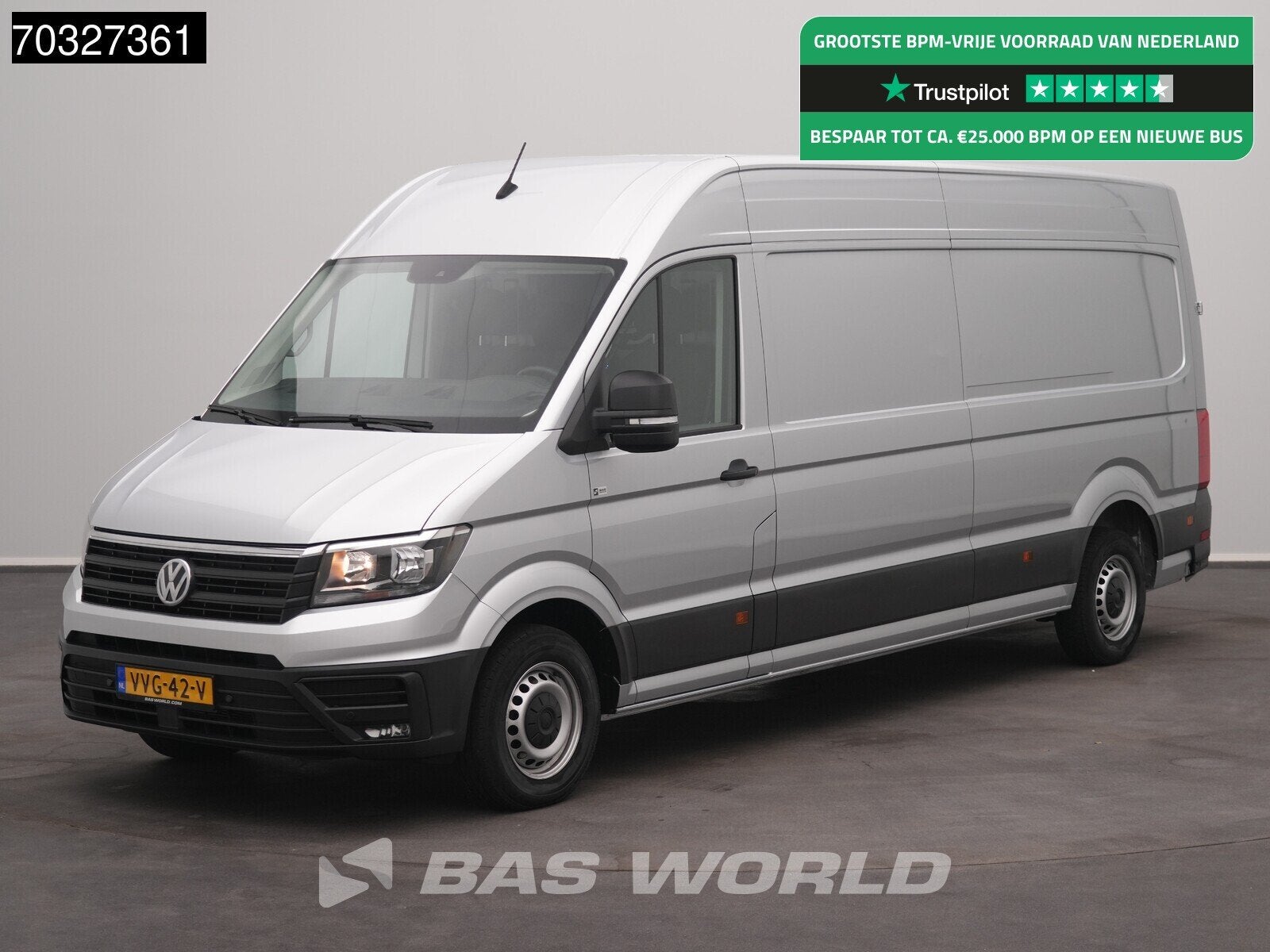 Volkswagen Crafter 140pk Automaat L4H3 Airco Cruise Navi Car, Auto's, Automaat, Stof, Gebruikt, Euro 6