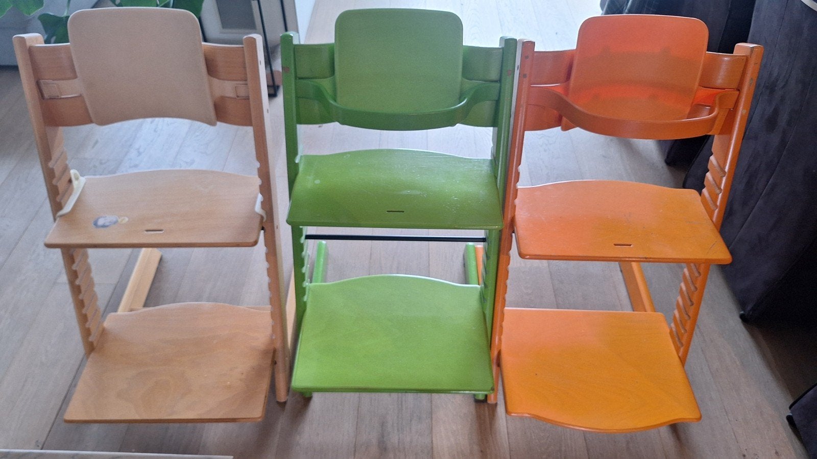 stokken trip trap stoelen, Ophalen, Gebruikt, Meegroeistoel, Aanschuifbaar