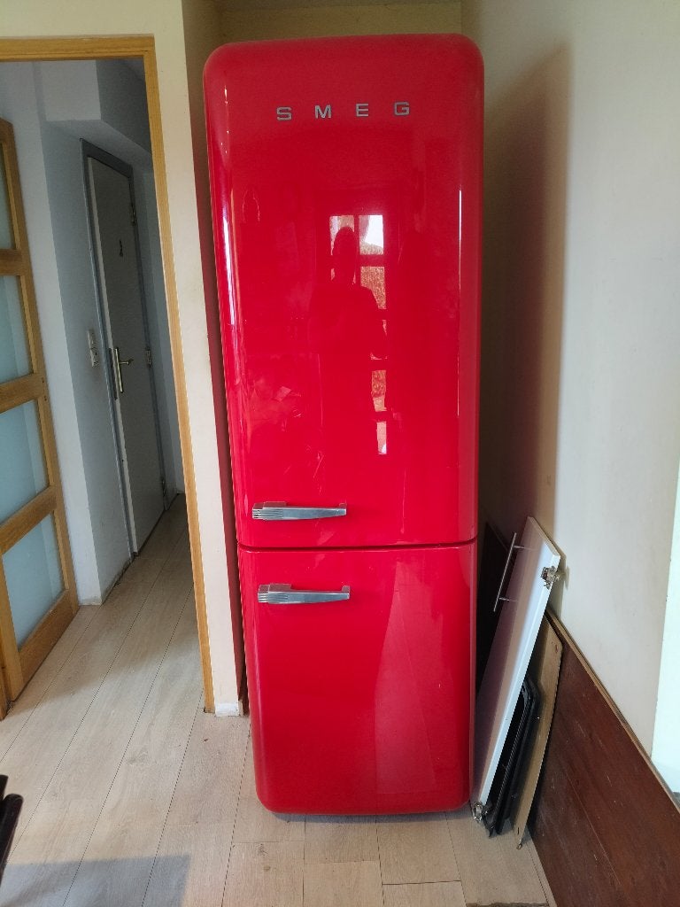 Frigo Smeg rouge, Electroménager, Enlèvement, Ne fonctionne pas, Avec compartiment congélateur