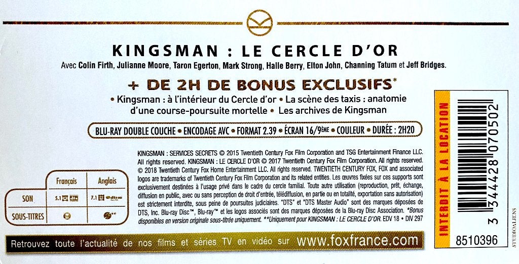 KINGSMAN 1 + 2 // "BOX" 2 Bluray /// NIEUW / Sub CELLO, Cd's en Dvd's, Boxset, Film, Vanaf 9 jaar, Actie