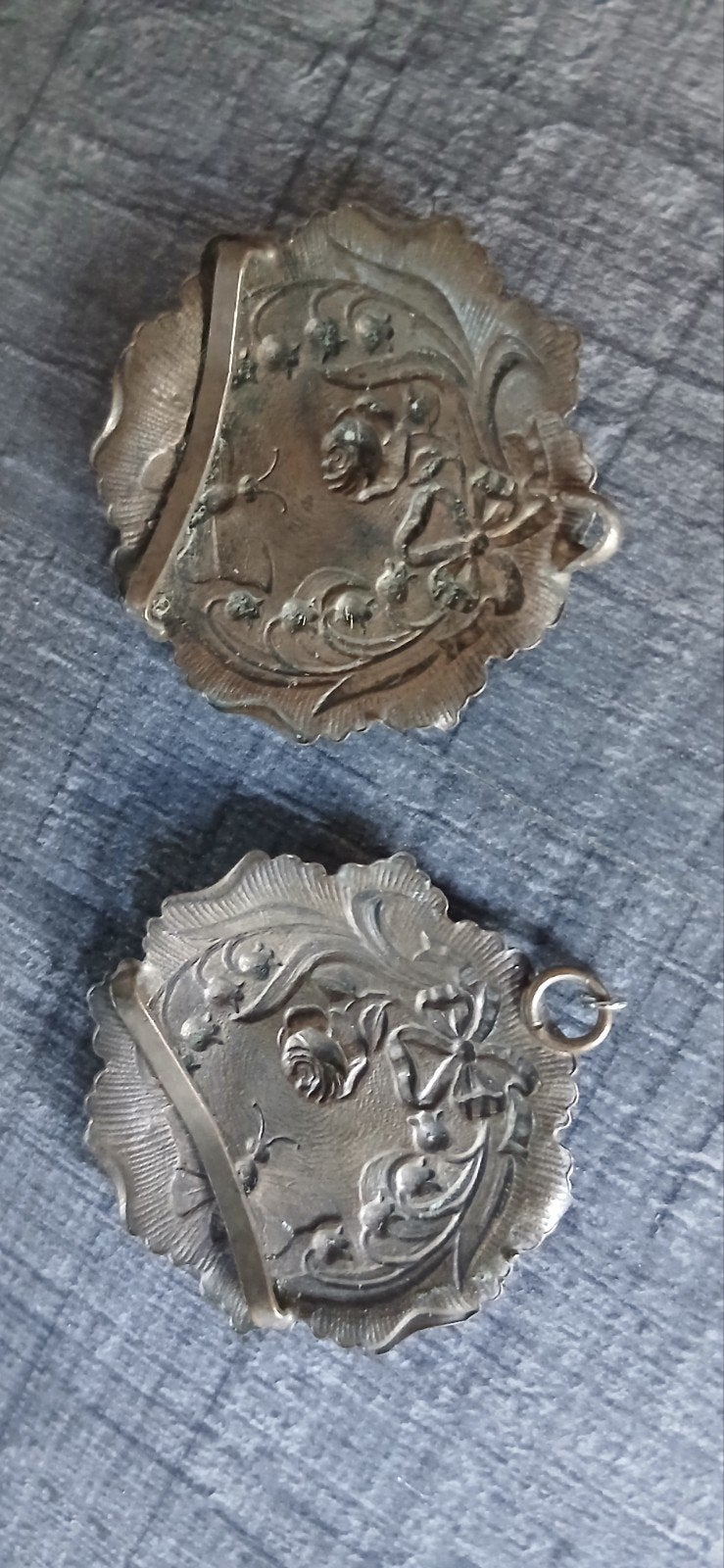 Paire d'Anciennes Boucles de Ceinture Art Nouveau, Postzegels en Munten, Ophalen of Verzenden