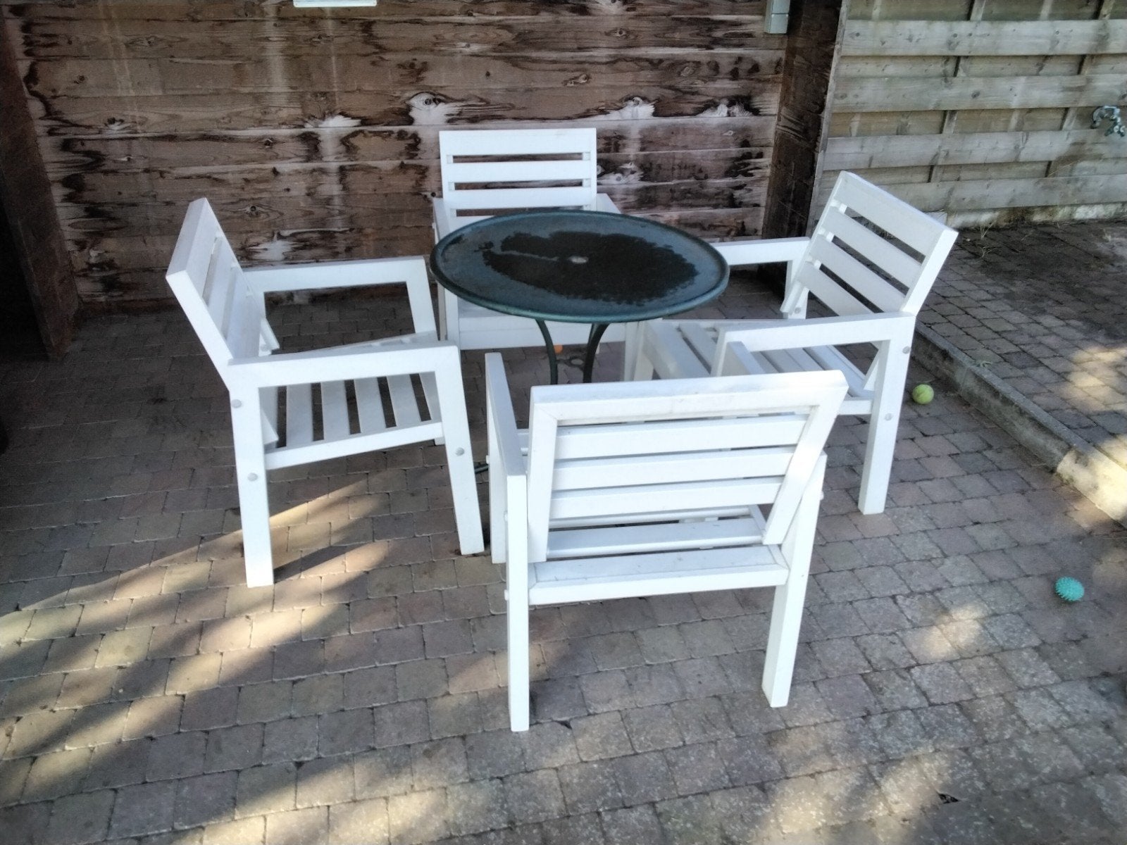 4 tuinstoelen, Tuin en Terras, Ophalen, Kunststof, Gebruikt, Stoel