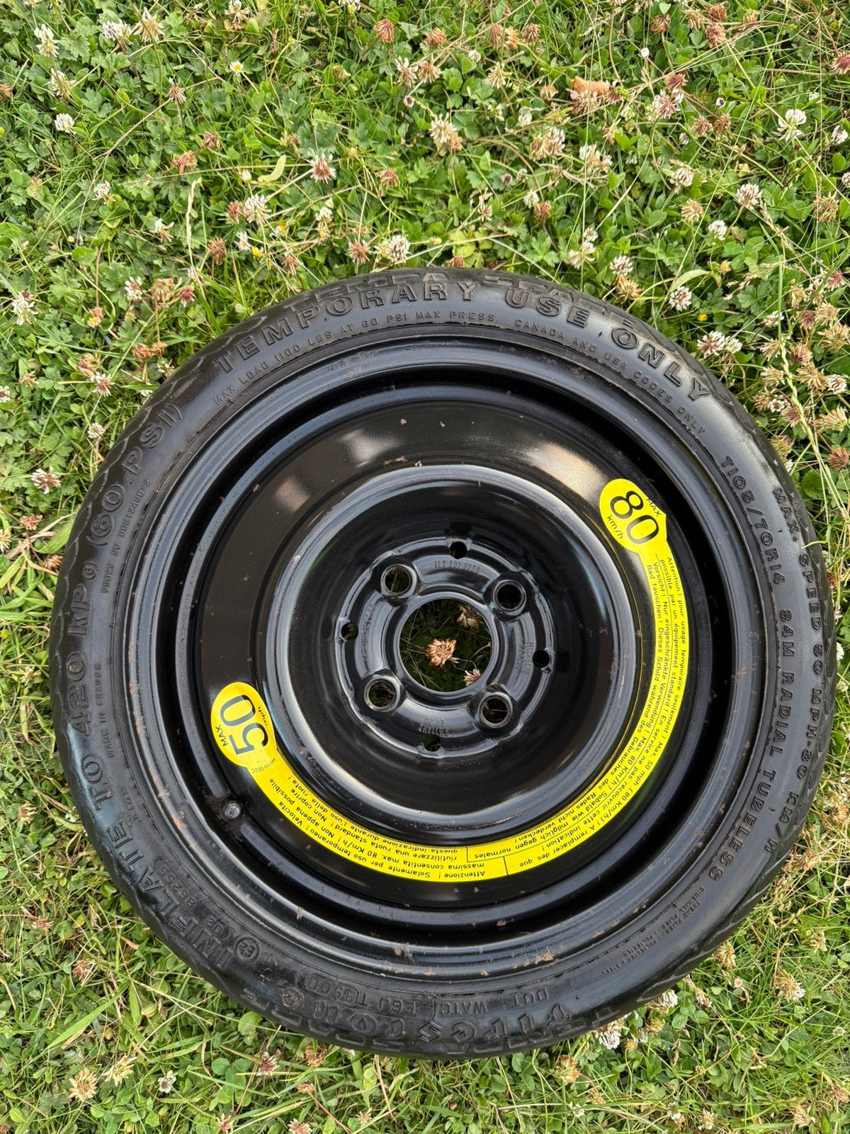 Origineel reservewiel aanhanger van Seat, 4x100, T105 70 R14, Ophalen, Zo goed als nieuw
