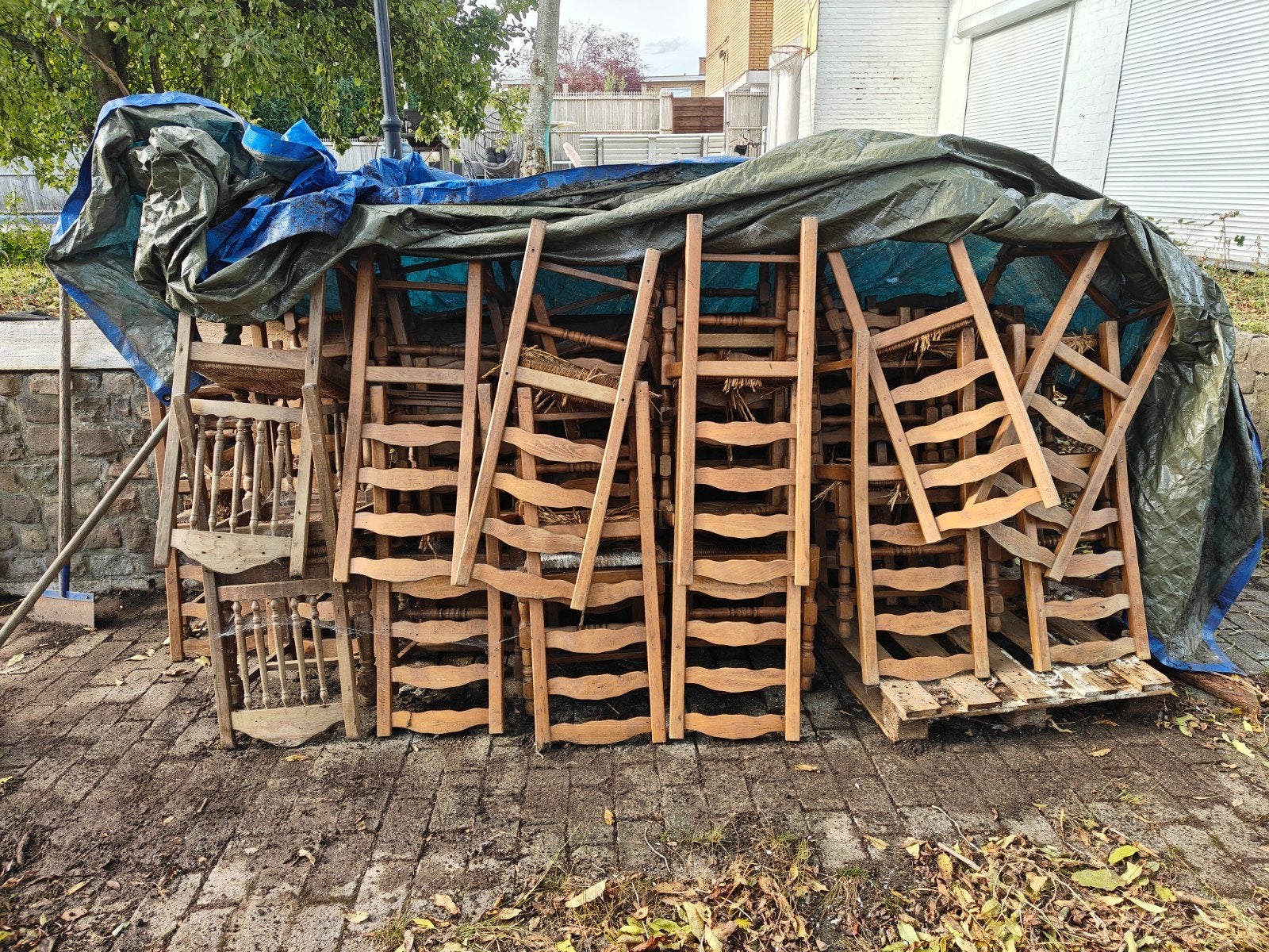 chaises de restaurant, Ophalen, Eikenhout