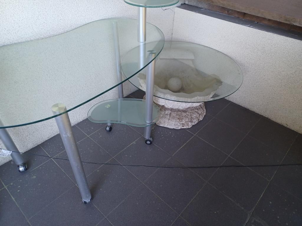 Glazen computer tafel en salontafel, Huis en Inrichting, Ophalen