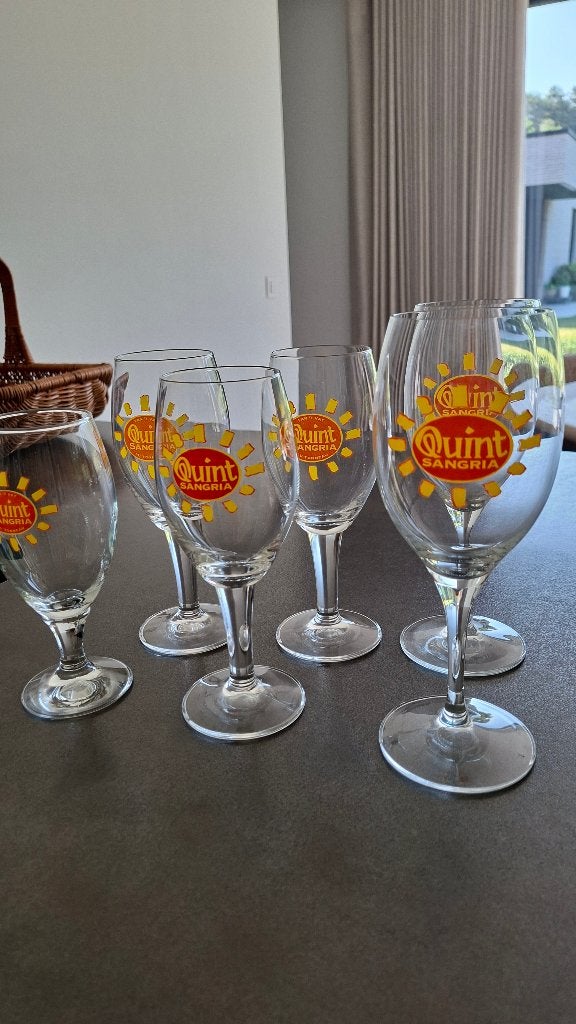 Nieuwe Quint sangria glazen. 3€/glas, Verzamelen, Glas en Drinkglazen, Ophalen, Nieuw, Overige typen