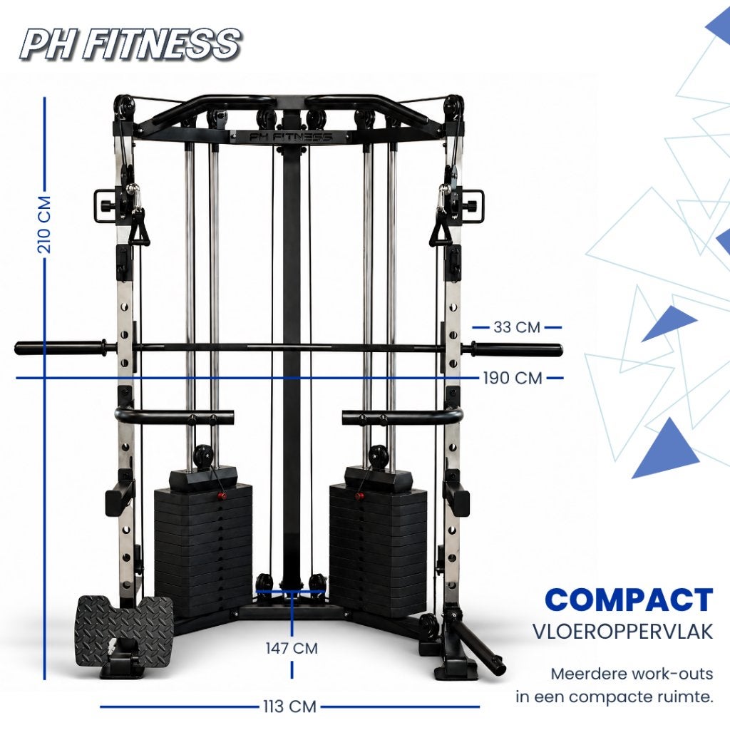 Corner Cable Crossover Smith Machine - 160KG Weight Stack, Enlèvement ou Envoi, Neuf, Bras, Plaques d'haltères