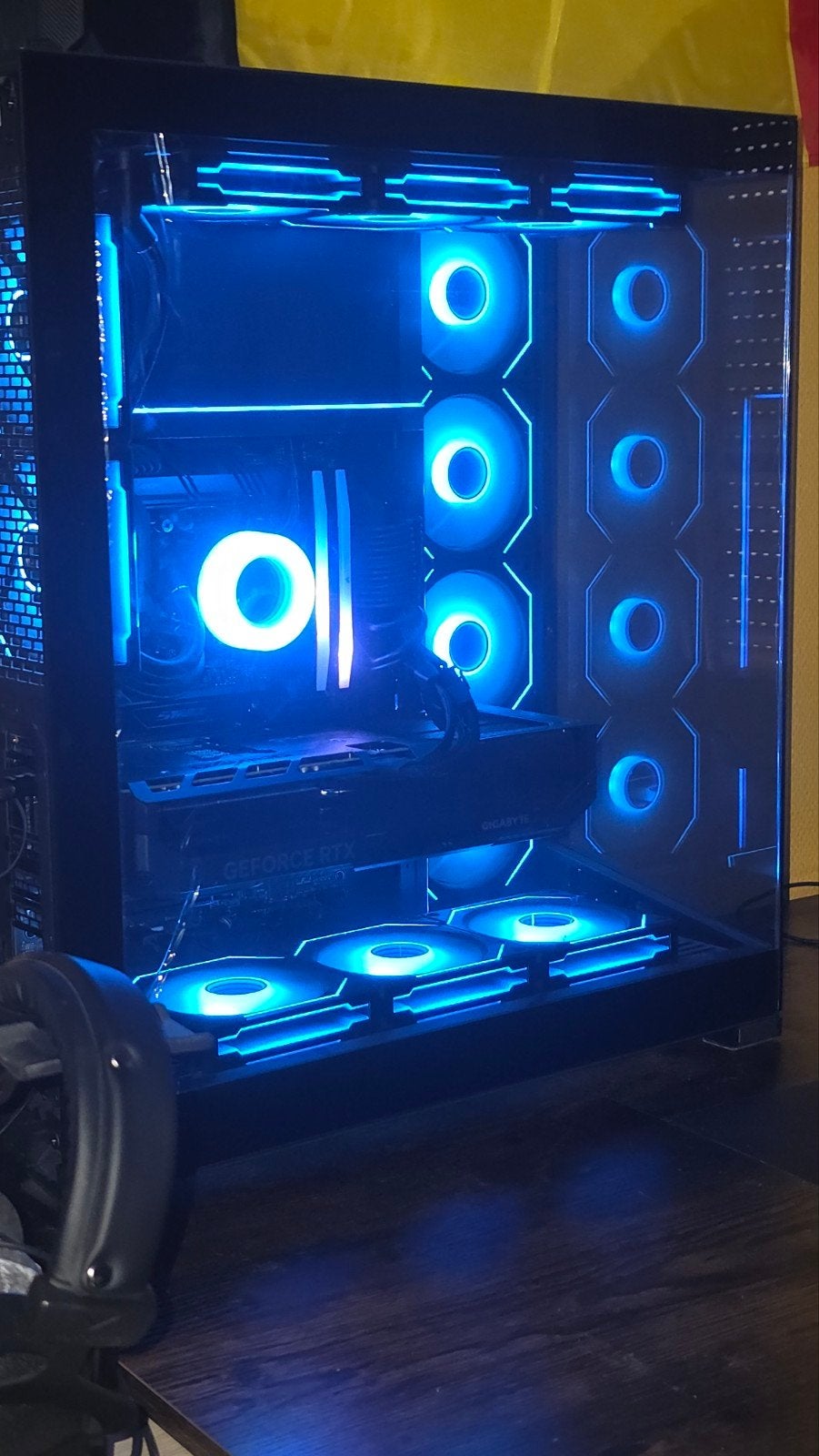 Lot PC Showcase : Phanteks NV7 + 9x Lian Li 120mm +Alim 1200, Computers en Software, Computerbehuizingen, Ophalen, Zo goed als nieuw