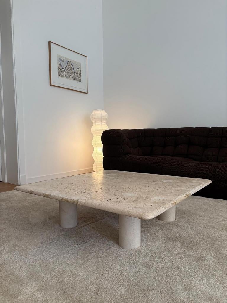 Salontafel in travertijn, Angelo Mangiarotti, Italië, jaren, Ophalen