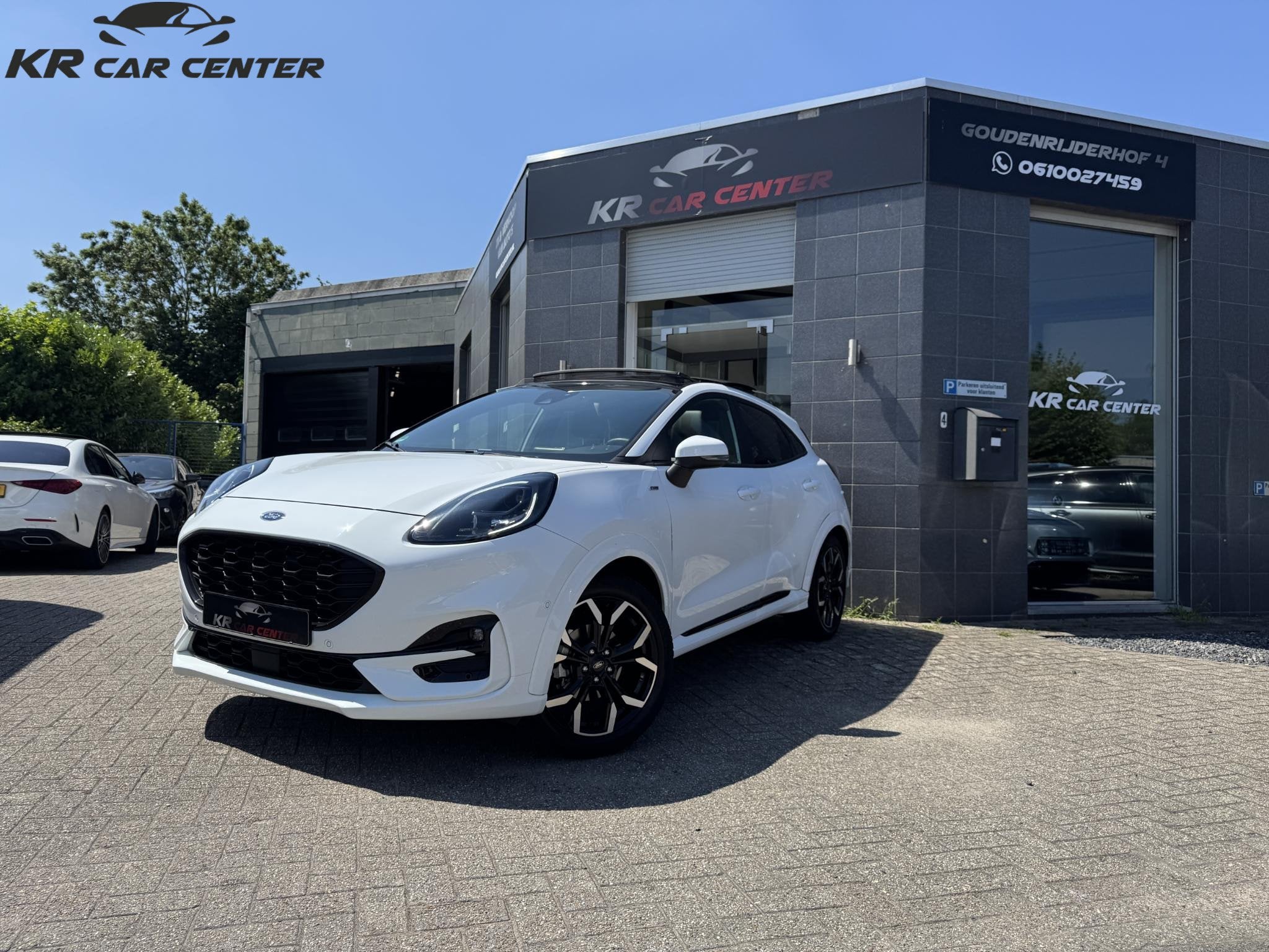 Ford Puma 1.0 EcoBoost Hybrid ST-line X PANO-B&O-LED, Auto's, Stof, Lane Keeping Assist, Wit, 665 kg